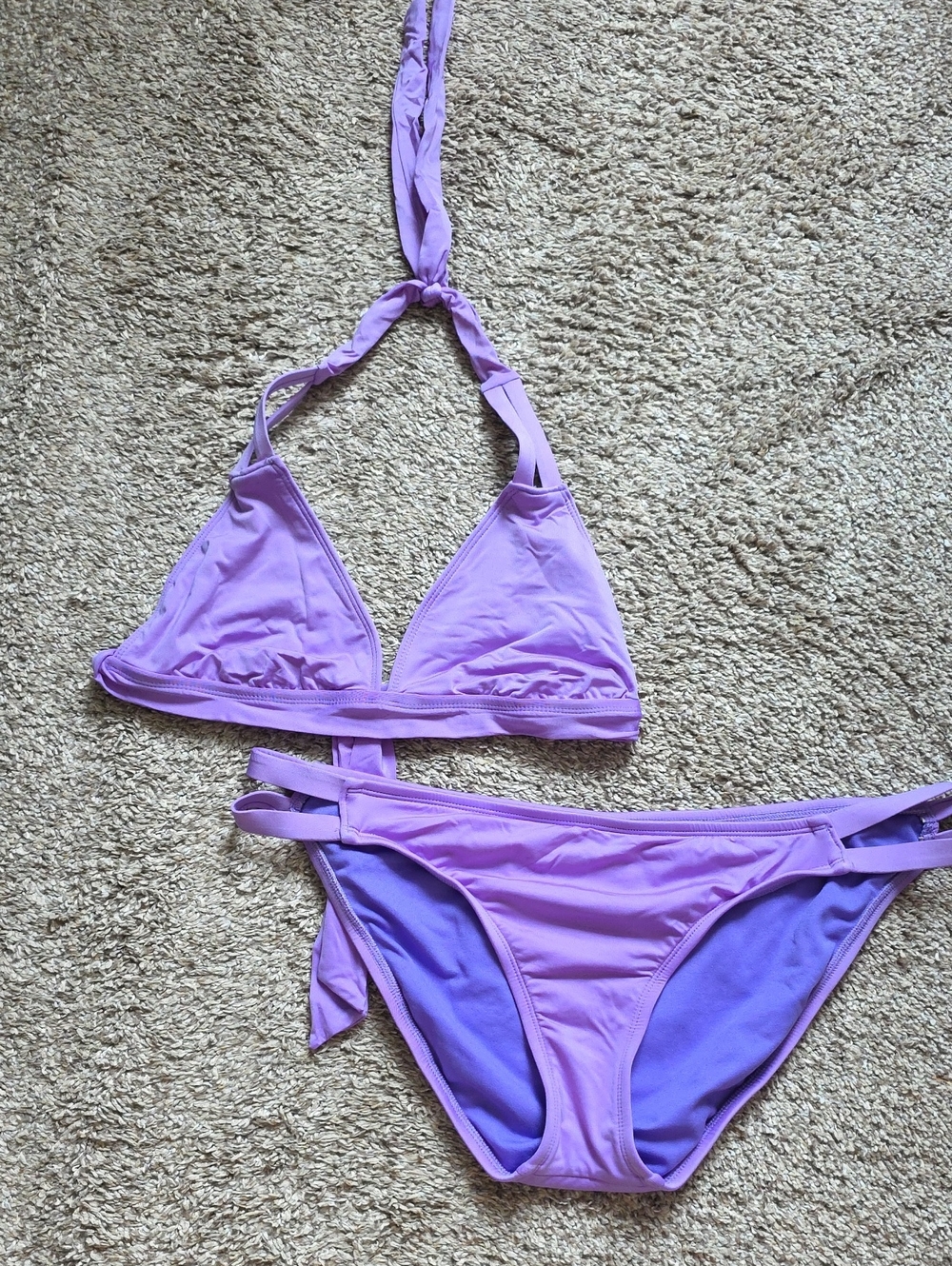 Light Purple Triangle Bikini Set - Women's Swim